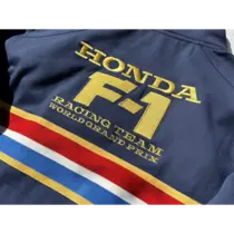 Jaqueta Honda F1 1986 Racing Original Zíper Azul Escuro Tam G
